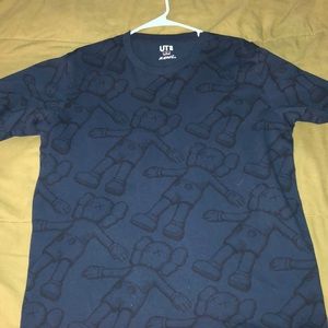 Kaws X Uniqlo Blue T Shirt Sz L